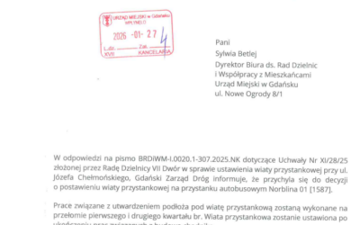 Wiata przystankowa przy ul. Chełmońskiego