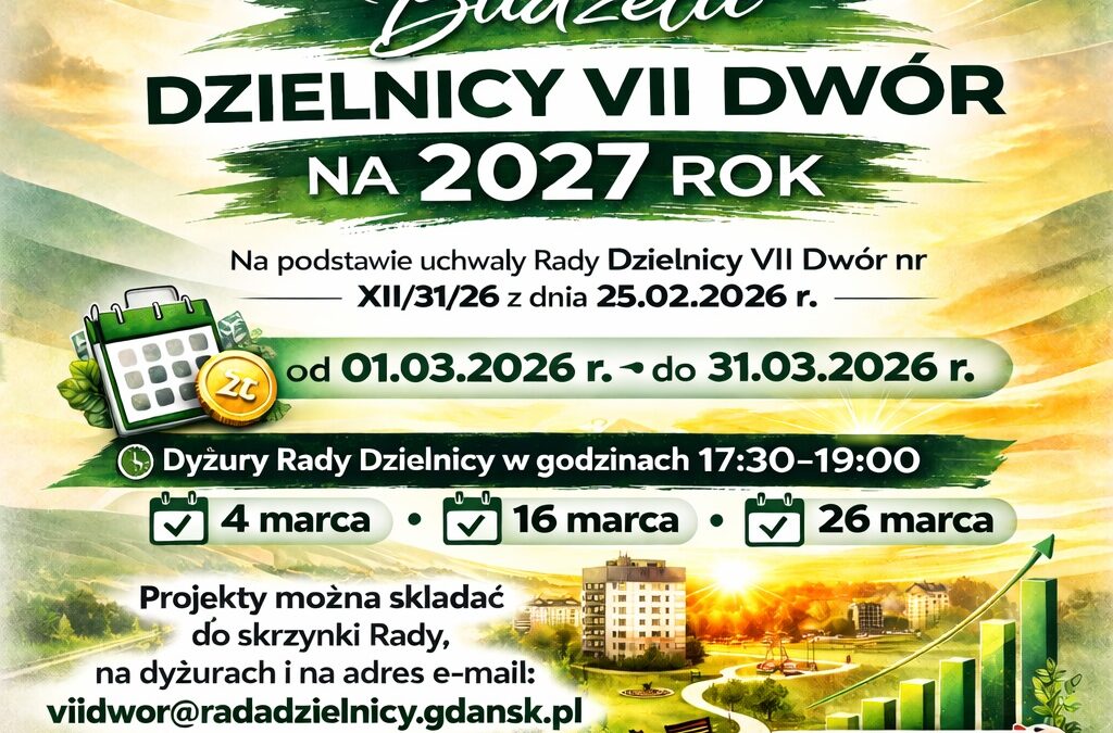 Konsultacje budżetu dzielnicy VII Dwór na rok 2027